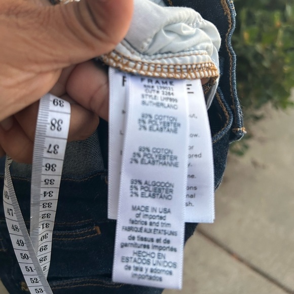 FRAME Denim Dark Blue Flare Jeans Le High Flare Jeans in Sutherland wash sz 27 - Picture 10 of 14